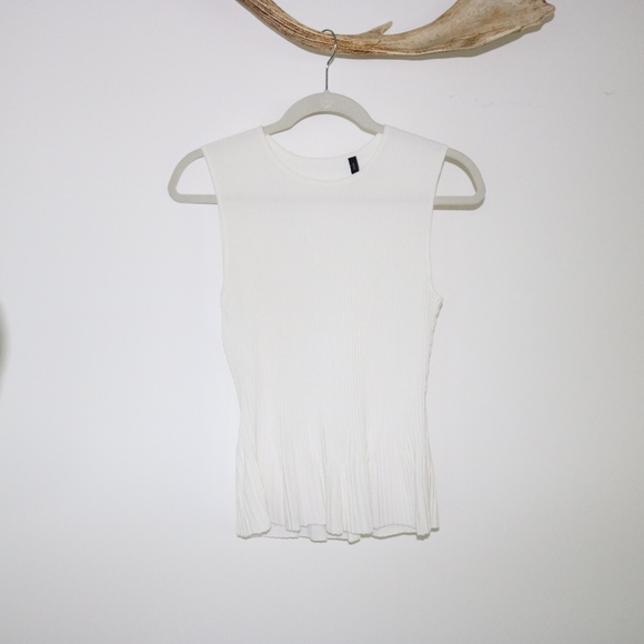 Theory Tops - THEORY White Peplum Top